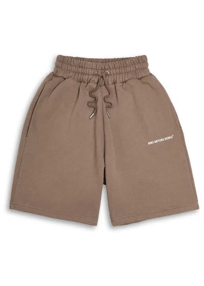 Mki Miyuki Zoku Uniform Cotton-blend Shorts In Brown