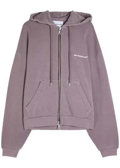 Mki Miyuki Zoku Uniform Logo-hooded Cotton-blend Sweatshirt In Purple