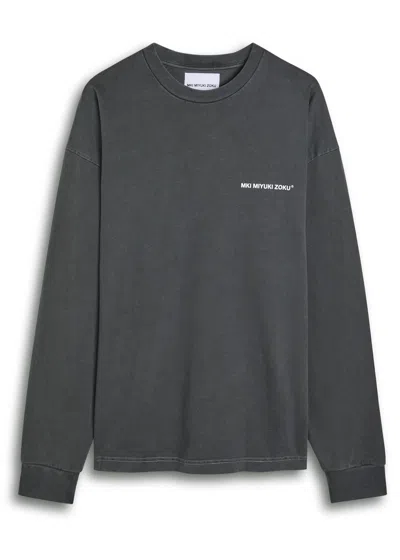 Mki Miyuki Zoku Uniform Logo-print Cotton T-shirt In Gray