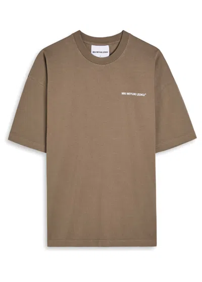 Mki Miyuki Zoku Uniform Logo-print Cotton T-shirt In Brown