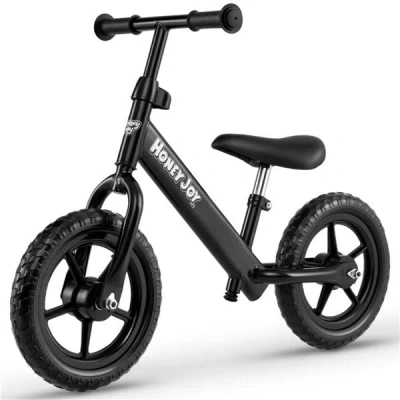Mkkt Toddler Balance Bike For 2-5 Years - Adjustable Height, 6.3lbs Lightweight & 11" Foam Tires-black