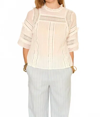 Mkt Studio Carolina Ruffled Sleeves Blouse In White In Neutral