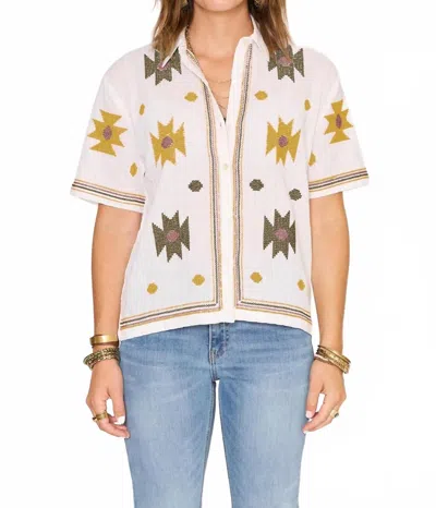 Mkt Studio Copito Short Sleeve Blouse In Natural In Multi