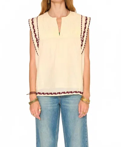 Mkt Studio Holia Embroidered Top In Natural In Brown