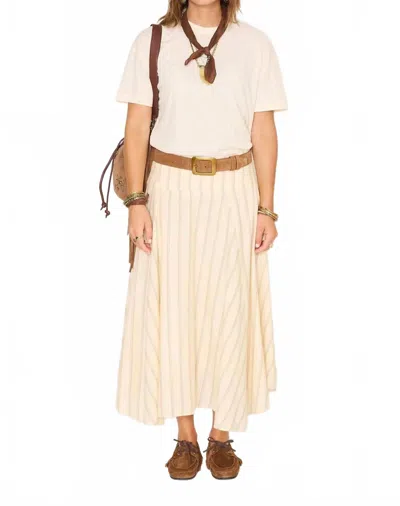 Mkt Studio Jordana Cotton Midi Skirt In Beige In Brown