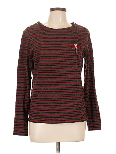 Pre-owned Mkt Studio Long Sleeve Top Brown Crew Neck Tops