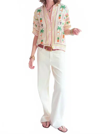 Mkt Studio Women's Calso Button Down Blouse In Natural In Multi