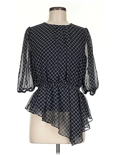 Pre-owned ml Monique Lhuillier 3/4 Sleeve Blouse In Black