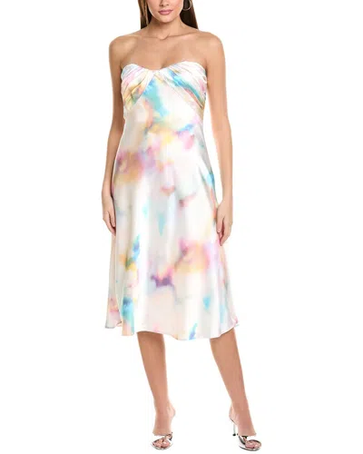 ML MONIQUE LHUILLIER ANNIKA SATIN MIDI DRESS