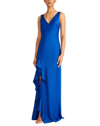 ml Monique Lhuillier Ashylynn Sleeveless Maxi Dress In Blue