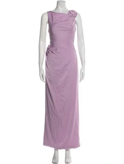 Pre-owned ml Monique Lhuillier Asymmetrical Long Dress In Purple