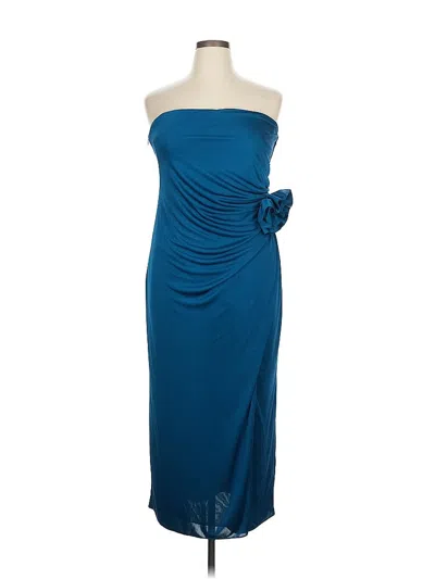Pre-owned ml Monique Lhuillier Cocktail Dress In Blue