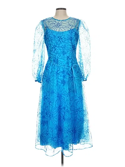 Pre-owned ml Monique Lhuillier Cocktail Dress In Blue
