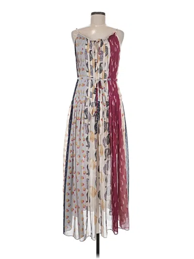 Pre-owned ml Monique Lhuillier Cocktail Dress In Burgundy
