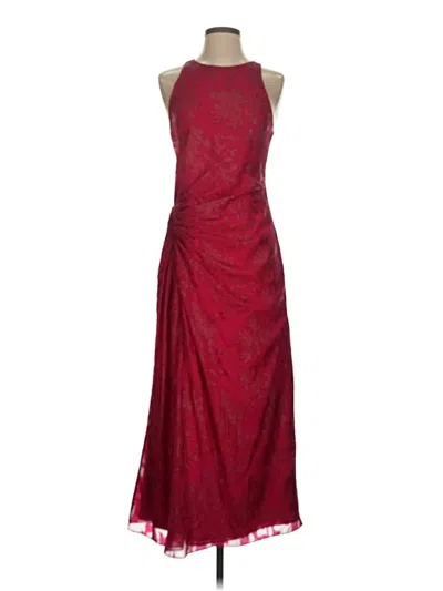 Pre-owned ml Monique Lhuillier Cocktail Dress In Burgundy