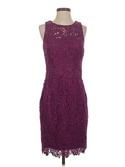 Pre-owned ml Monique Lhuillier Cocktail Dress In Burgundy