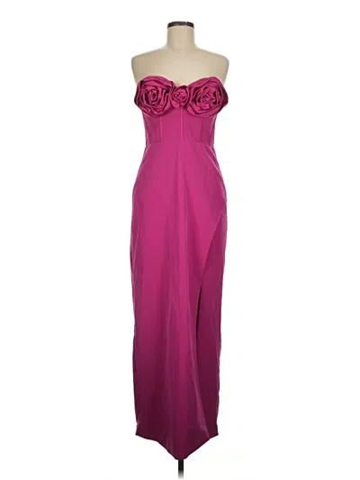 Pre-owned ml Monique Lhuillier Cocktail Dress In Burgundy
