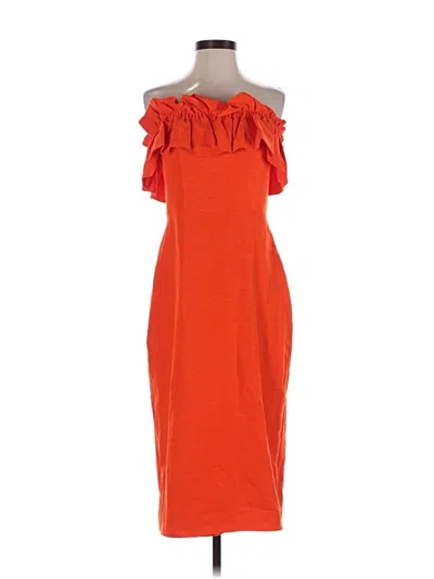 Pre-owned ml Monique Lhuillier Cocktail Dress In Orange