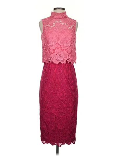 Pre-owned ml Monique Lhuillier Cocktail Dress In Pink