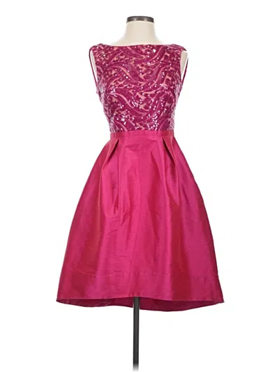 Pre-owned ml Monique Lhuillier Cocktail Dress In Pink
