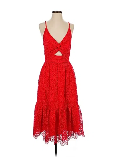 Pre-owned ml Monique Lhuillier Cocktail Dress In Red