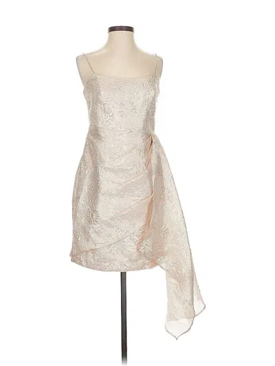 Pre-owned ml Monique Lhuillier Cocktail Dress In Silver