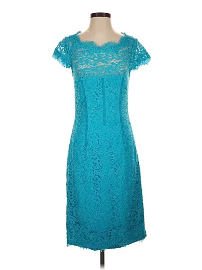 Pre-owned ml Monique Lhuillier Cocktail Dress In Teal