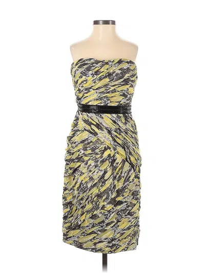 Pre-owned ml Monique Lhuillier Cocktail Dress In Yellow