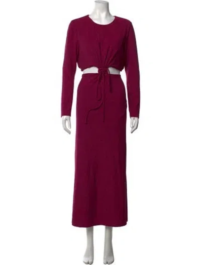 Pre-owned ml Monique Lhuillier Crew Neck Long Dress In Purple