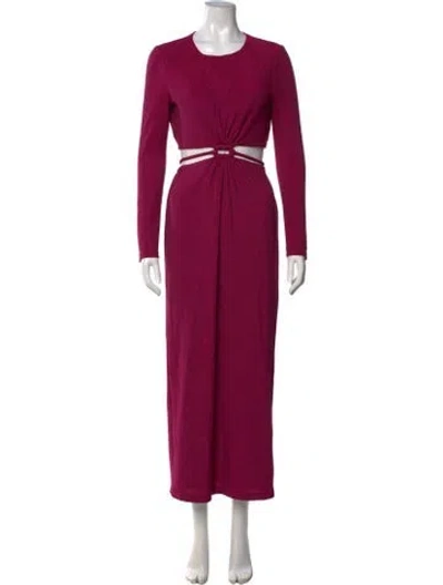 Pre-owned ml Monique Lhuillier Crew Neck Long Dress In Purple