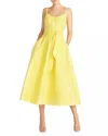 ml Monique Lhuillier Daffodil Jacquard Fit And Flare Midi Dress In Yellow