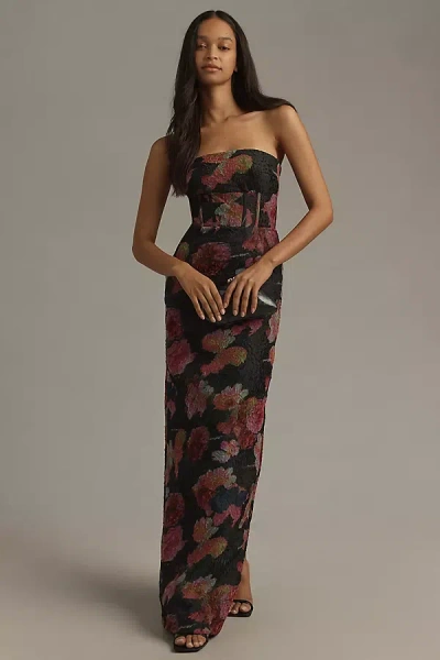 ml Monique Lhuillier Demi Strapless Maxi Dress In Black