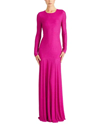 ml Monique Lhuillier Diana Mesh Maxi Dress In Pink