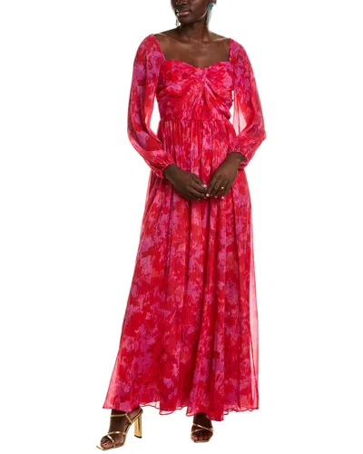 ml Monique Lhuillier Emery Chiffon Maxi Dress In Red