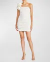 ml Monique Lhuillier Farren Jersey Mini Dress In Ecru