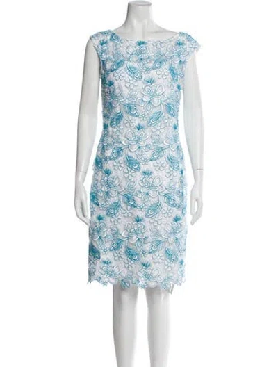 Pre-owned ml Monique Lhuillier Floral Print Knee-length Dress In Multi