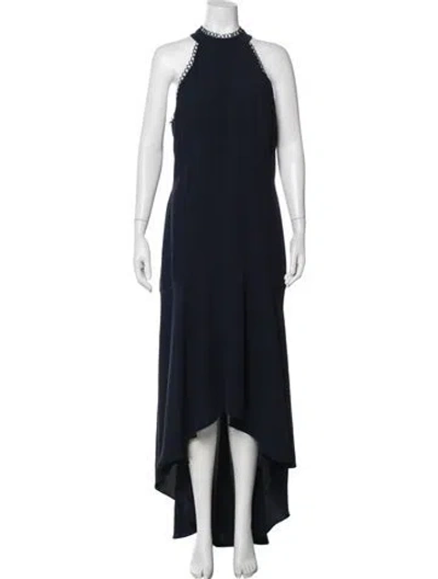 Pre-owned ml Monique Lhuillier Halterneck Long Dress In Blue