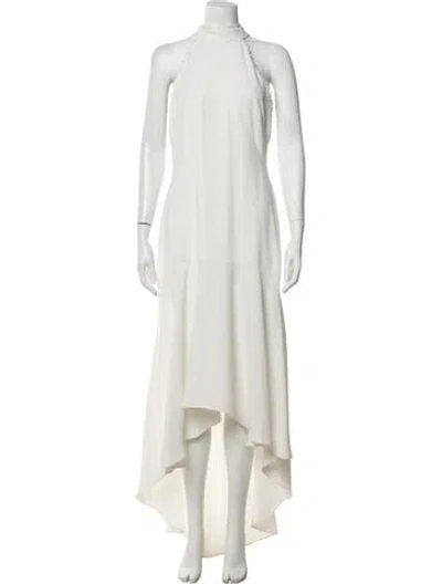 Pre-owned ml Monique Lhuillier Halterneck Long Dress In Neutrals