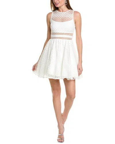 ml Monique Lhuillier Embroidered Midi Dress In White