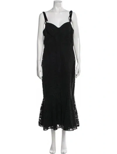 Pre-owned ml Monique Lhuillier Lace Long Dress In Blue