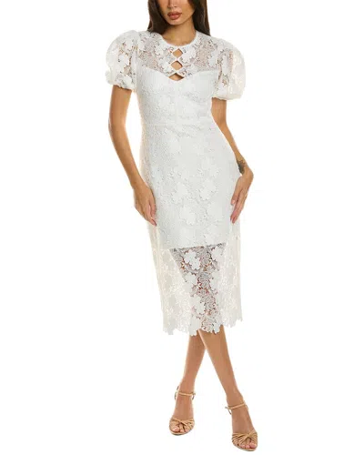 ml Monique Lhuillier Lace Midi Dress In White