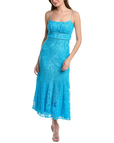 ml Monique Lhuillier Lace Midi Dress In Blue