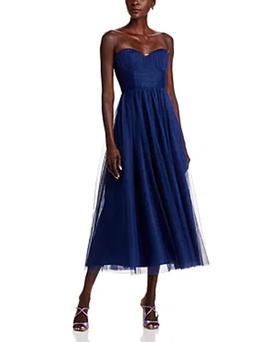 ml Monique Lhuillier Liane Strapless Dress In Blue