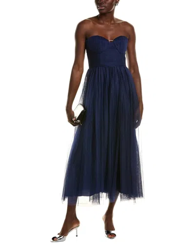 ml Monique Lhuillier Liane Tulle Cocktail Dress In Blue