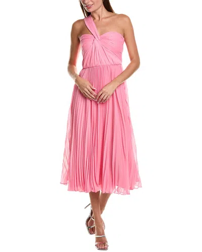 ml Monique Lhuillier Lindsay Chiffon Midi Dress In Pink