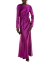 ml Monique Lhuillier Marie Satin Maxi Dress In Purple