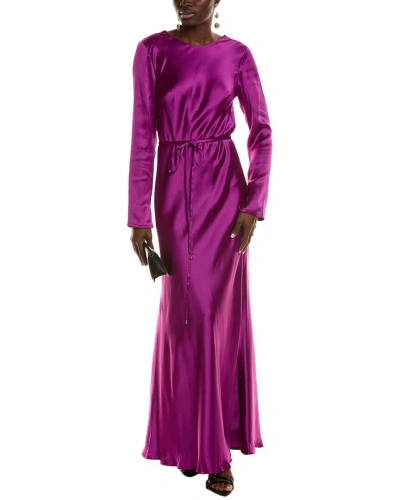 ml Monique Lhuillier Marie Satin Maxi Dress In Purple