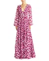 ml Monique Lhuillier Melanie Pleated Floral-print Chiffon Gown