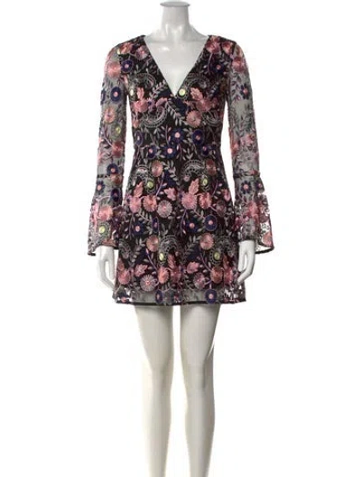 Pre-owned ml Monique Lhuillier Nylon Mini Dress In Multi