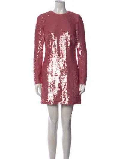 Pre-owned ml Monique Lhuillier Patterned Mini Dress In Pink